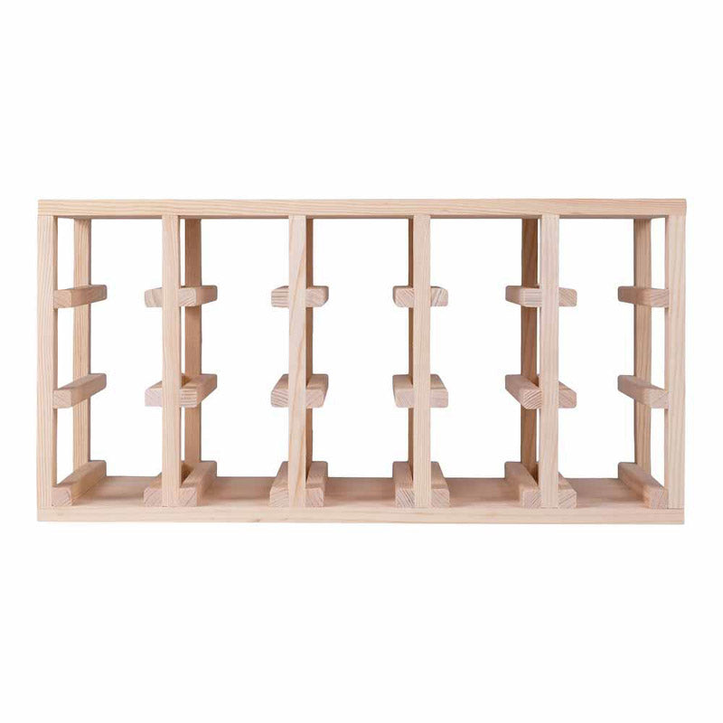 Caverack Modular Wine Rack System - 15 Bottles - HALF ALDA WIDE in Pine Front