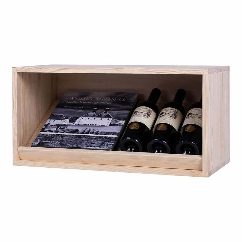 Caverack Modular Wine Rack System in Pine - 7 Bottles - HALF ANDINO front view angled display option