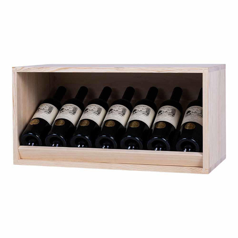 Caverack Modular Wine Rack System in Pine - 7 Bottles - HALF ANDINO front view angled