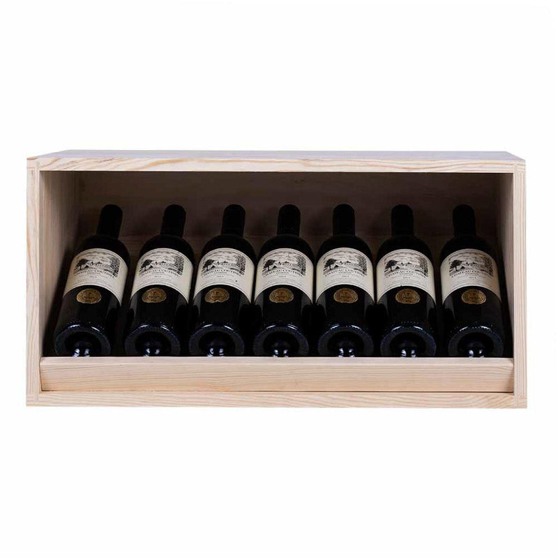 Caverack Modular Wine Rack System in Pine - 7 Bottles - HALF ANDINO front view