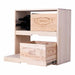 Caverack Modular Wine Rack System in Pine - Sliding Shelves - PERNO angled front view with bottom shelf extended