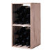 Caverack Modular Wine Rack System in Oak - FICO front and fully stocked, upright standing on an angle