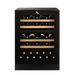 Premium Dual Zone Wine Cooler in black, 82cm, 45 bottles front view.