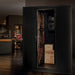 Staalene Freestanding Temp Controlled Wine Room in Black in Wine Cafe Setting - STD-3 Hinged Door