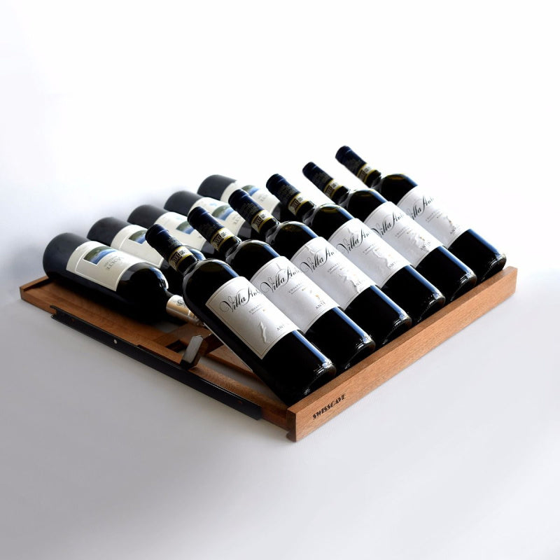 Swiss Cave Additional Display Shelf with Bordeaux Bottles in Sapele Wood