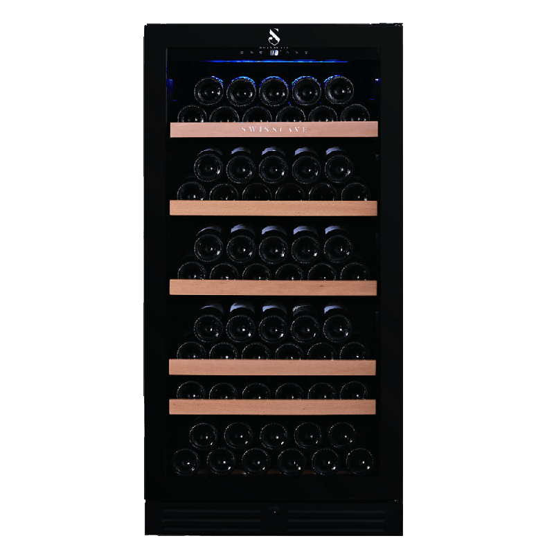 Swiss Cave Classic Single Zone Wine Cooler, 120cm, 111 Bottles, WL355F Front View