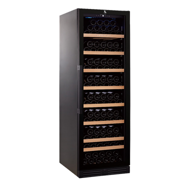 Swiss Cave Classic Single Zone Wine Cooler, 180cm, 169 Bottles, WL455F Angled Front View