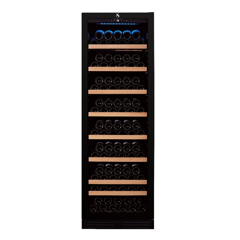 Swiss Cave Classic Single Zone Wine Cooler, 180cm, 169 Bottles, WL455F Front View