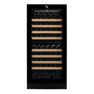 Swiss Cave Premium Dual Zone Wine Cooler, 127cm, 103-113 Mixed Bottles Front View