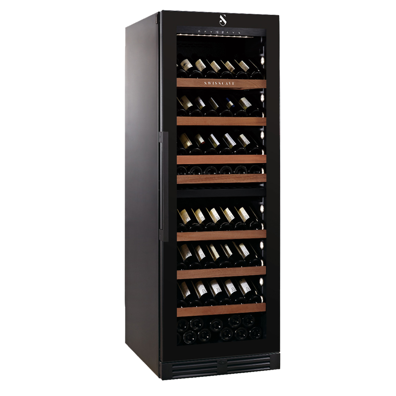 Swiss Cave Premium Dual Zone Wine Cooler in Black, 172cm, 164 bottles, WLB-460DFLD-MIX Side Image