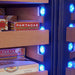 Swiss Cave Premium Humidor, 82cm, 900 Cigars shelf close up with blue lighting