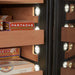 Swiss Cave Premium Humidor, 82cm, 900 Cigars shelf close up with natural lighting