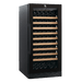 Swiss Cave Premium Single Zone Wine Cooler in Black, 127cm, 112-124 Mixed Bottles Angled Side View