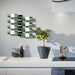 Visio Racks Visio Cloud range with 8 wine bottle holders in chrome in a kitchen setting